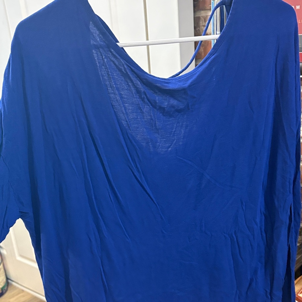Old Navy Vibrant Blue Top with Scoop Back Large